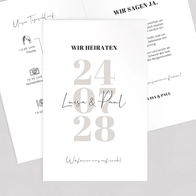 weddingstyle-unser-tag-hochzeitseinladung-klappkarte-b6-qr-code image 1