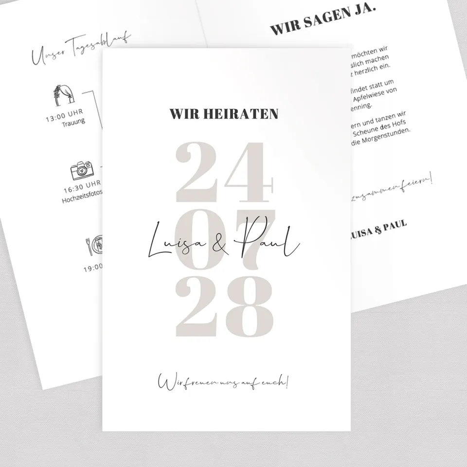 weddingstyle-unser-tag-hochzeitseinladung-klappkarte-b6-qr-code image 1