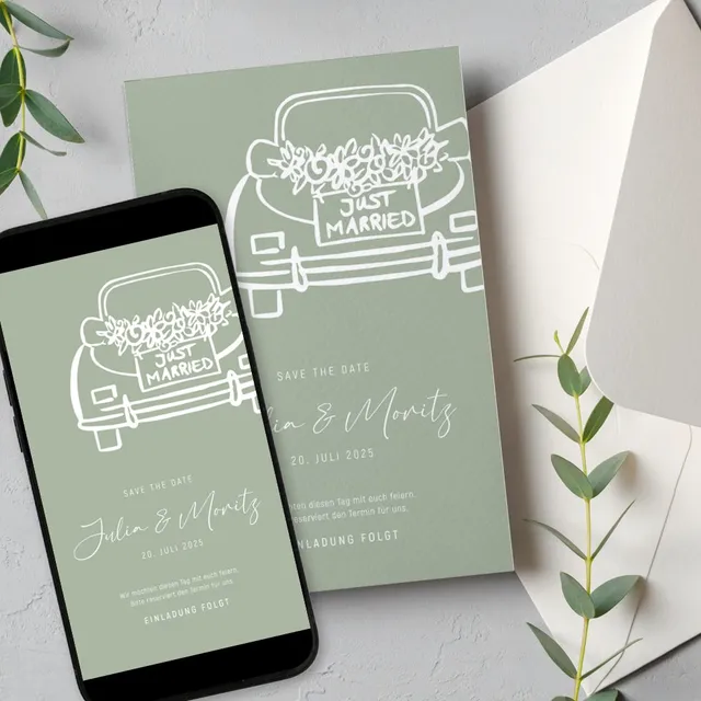 weddingstyle-hochzeitskarten-just-married-save-the-date-karte image 1