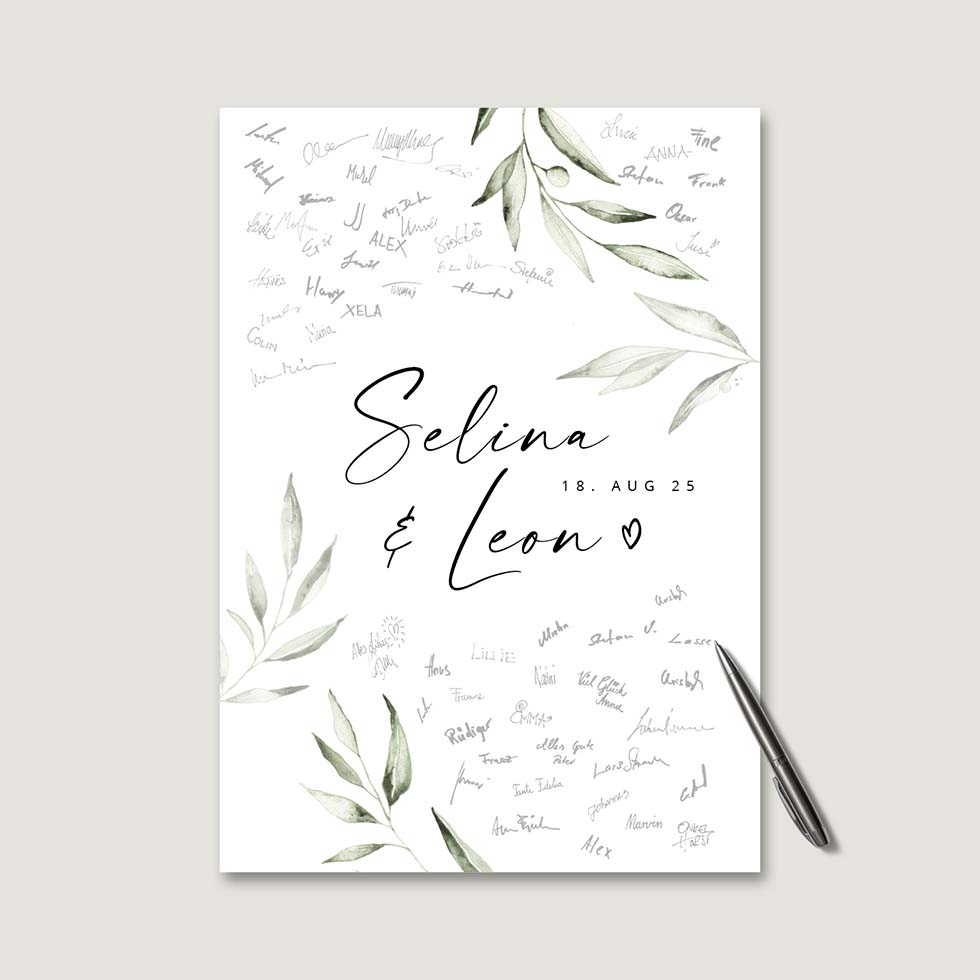 weddingstyle-feier-g-stebuch-bild-olive-poster-leinwand image 2