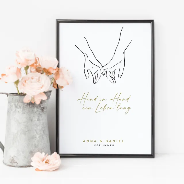 weddingstyle-geschenke-hand-in-hand-hochzeitsposter-personalisiert image 1