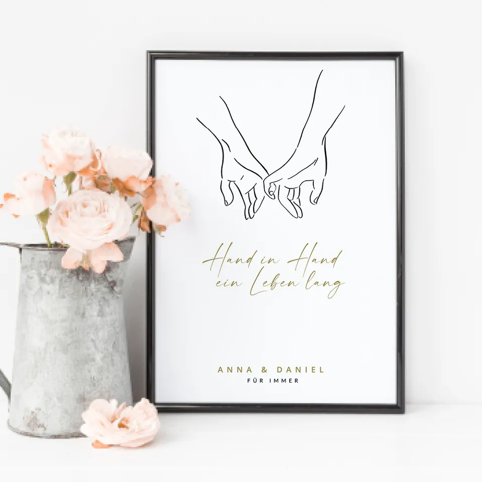 weddingstyle-geschenke-hand-in-hand-hochzeitsposter-personalisiert image 1