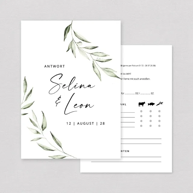 weddingstyle-hochzeitskarten-antwortkarte-olivenzweig-naturkarton image 1