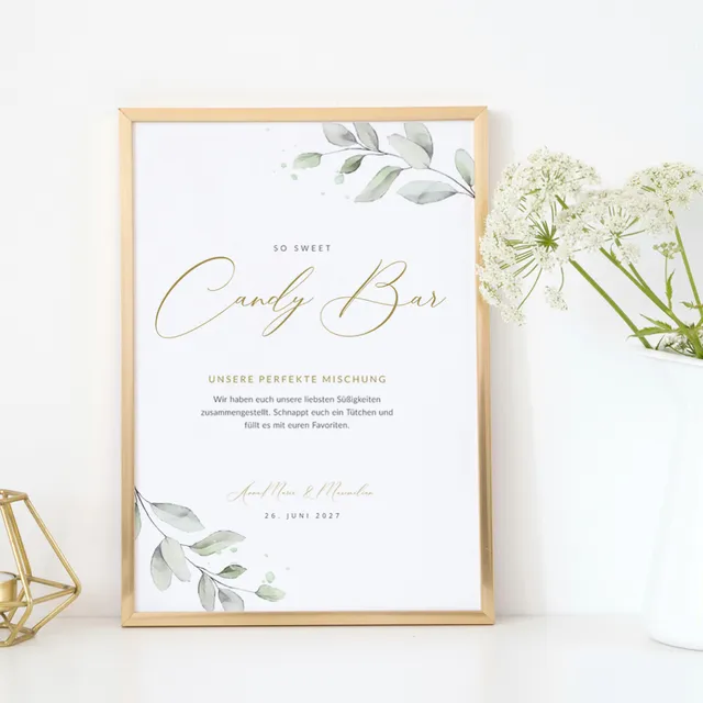 weddingstyle-feier-candy-bar-schild-eukalyptus-a4 image 1