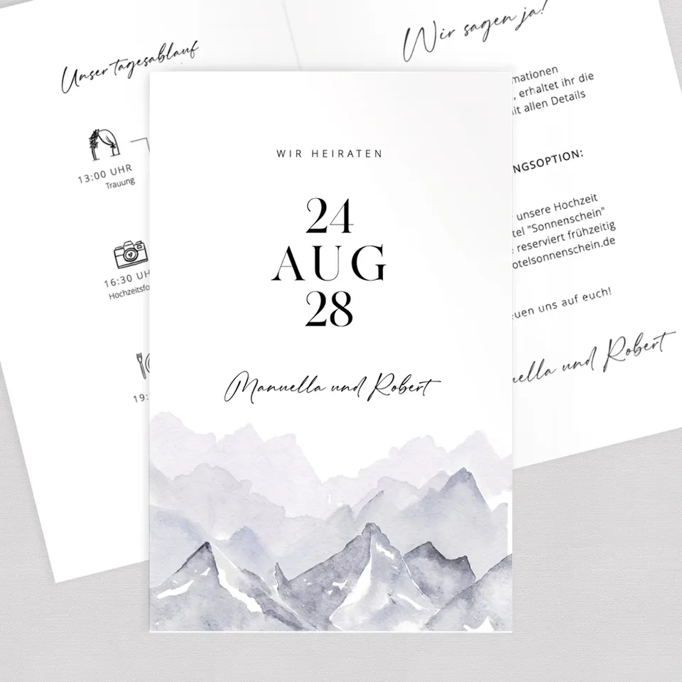 weddingstyle-hochzeitskarten-bergtour-klappkarte-b6-individuell image 1