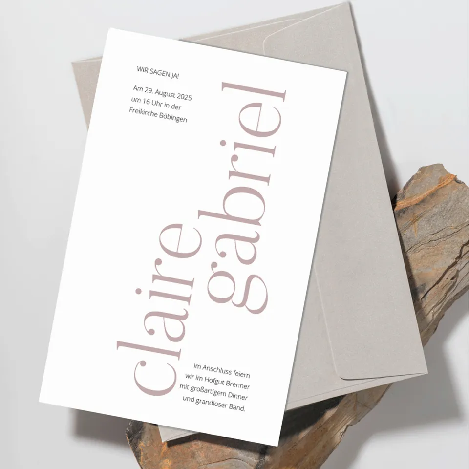 weddingstyle-bonnie-clyde-hochzeitseinladung-vorlage-b6 image 1