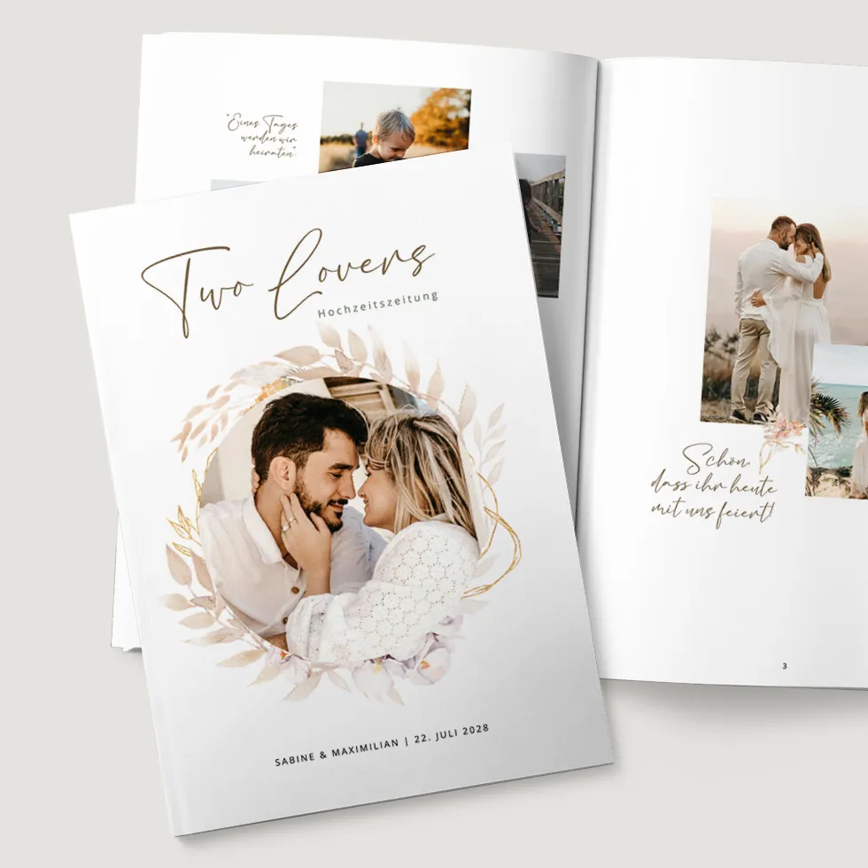 weddingstyle-spiele-hochzeitszeitung-boho-din-a4-magazin-gedruckt image 1