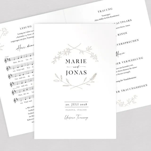 weddingstyle-trauung-kirchenheft-vintage-vibes-din-a5-personalisiert image 1