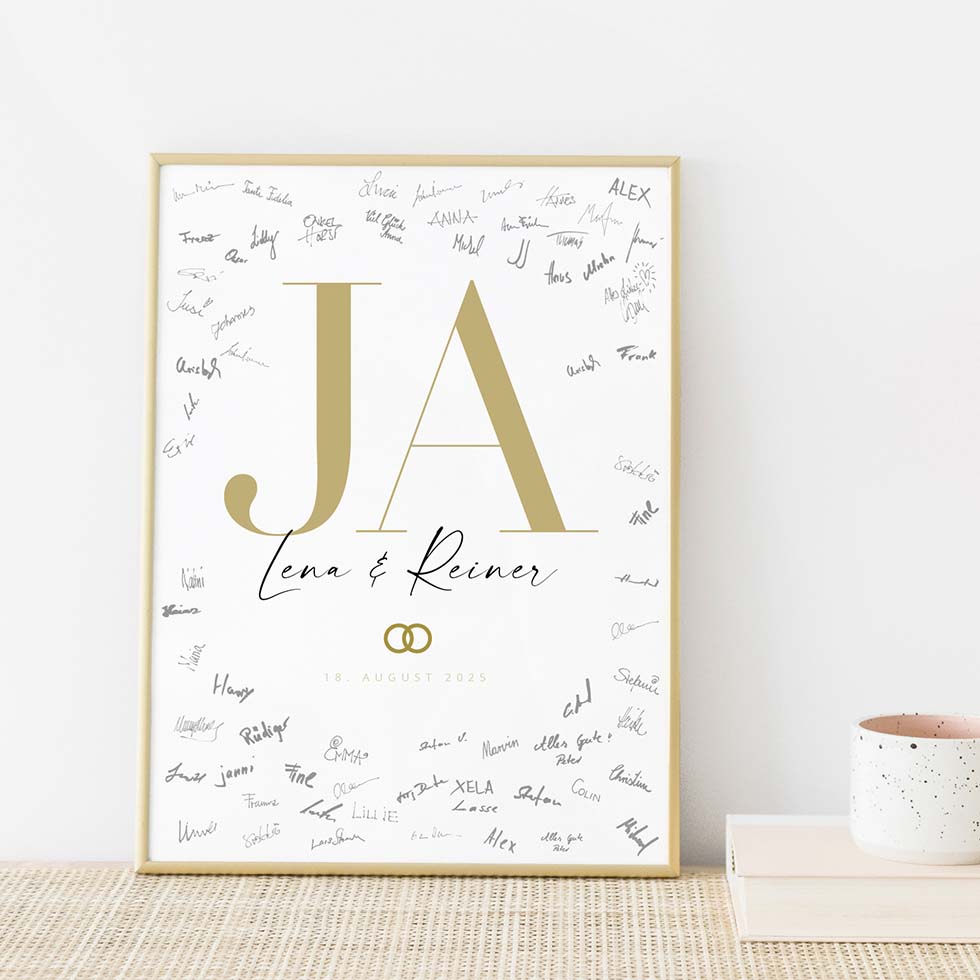 weddingstyle-feier-g-stebuch-bild-ja-personalisiertes-wandbild image 1