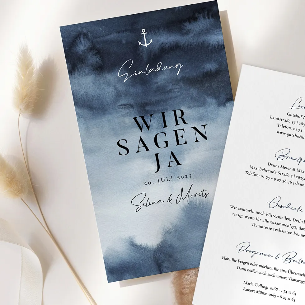 weddingstyle-sea-love-hochzeitseinladung-karte-b6-individuell image 1