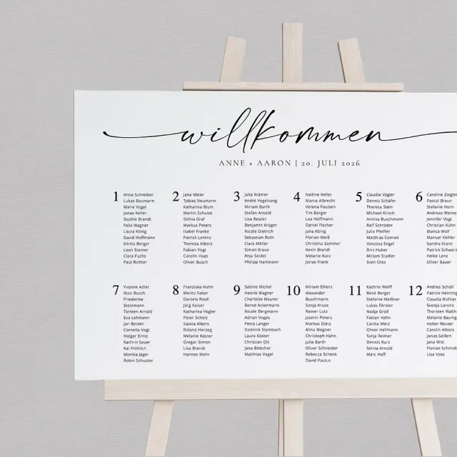 weddingstyle-feier-sitzplan-elegant-puristisch-vorlage-plakat image 1