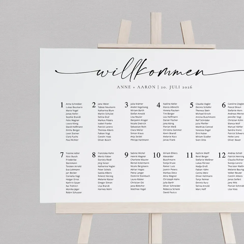 weddingstyle-feier-sitzplan-elegant-puristisch-vorlage-plakat image 1