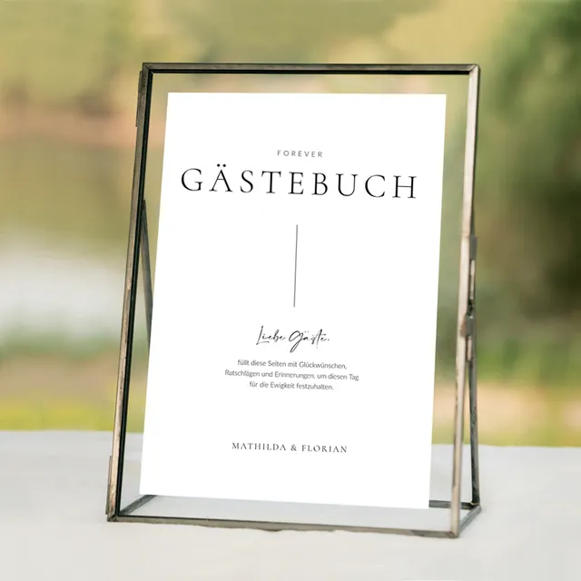 weddingstyle-pure-g-stebuch-schild-hochzeit-a4 image 1