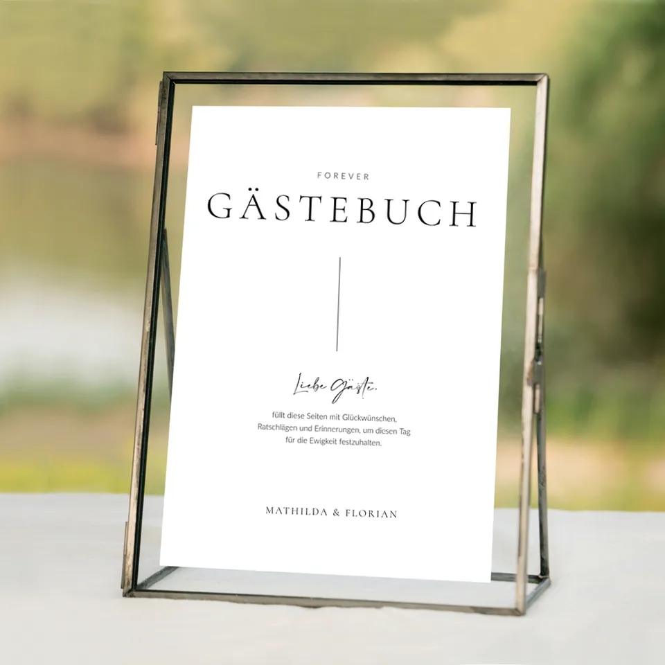 weddingstyle-pure-g-stebuch-schild-hochzeit-a4 image 1