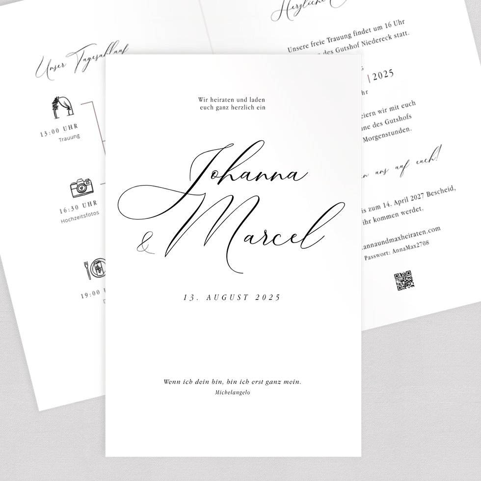 weddingstyle-kalligraphie-einladung-klappkarte-b6-gedruckt image 1