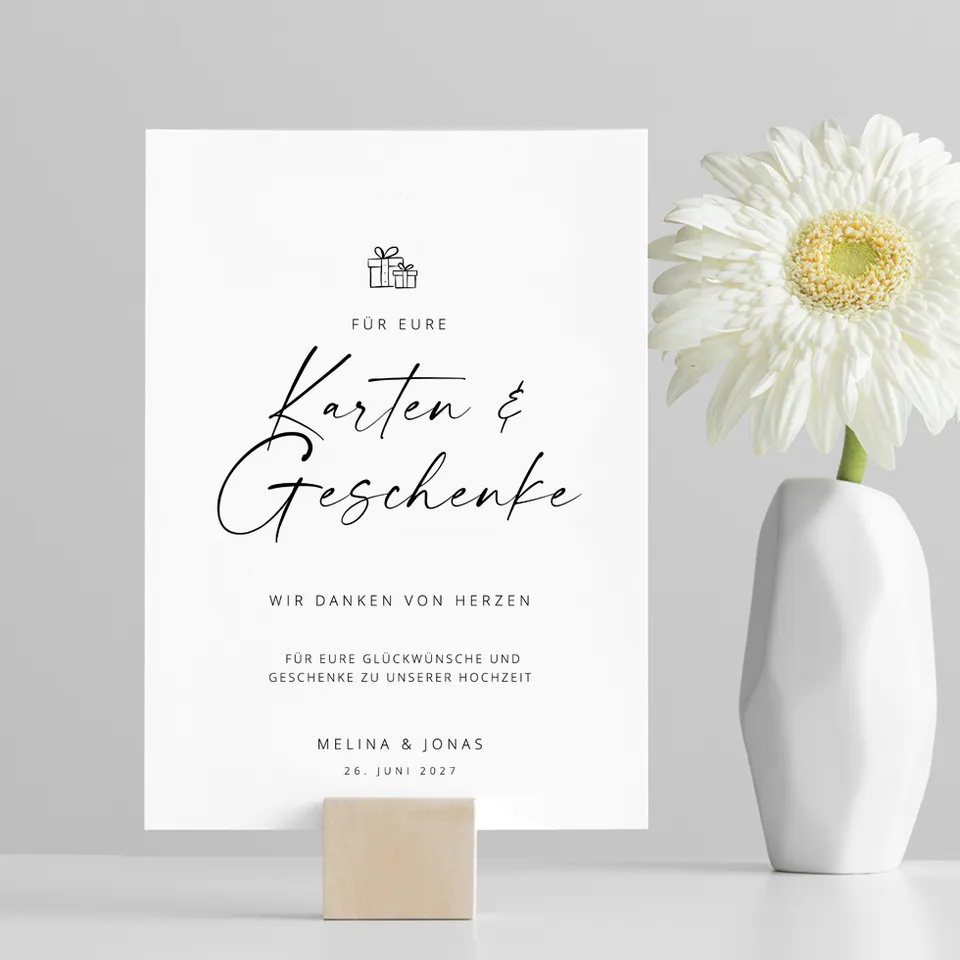 weddingstyle-feier-geschenketisch-schild-modern-infoschild-a4 image 1