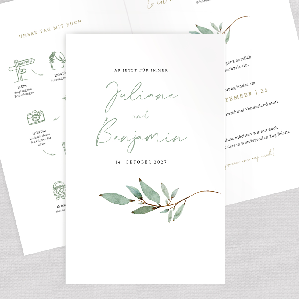weddingstyle-branch-einladungskarte-hochzeit-vorlage-b6-personalisierbar image 1