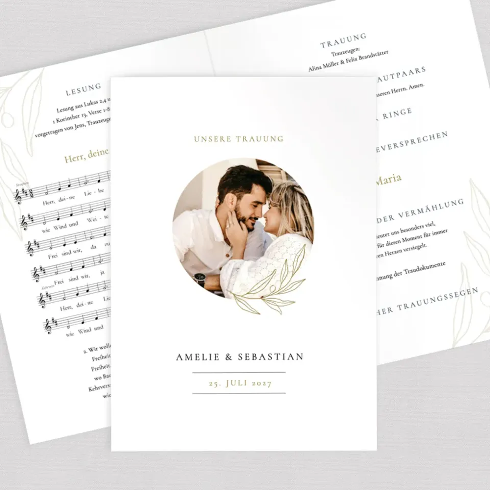 weddingstyle-trauung-branch-foto-kirchenheft-din-a5-gedruckt image 1