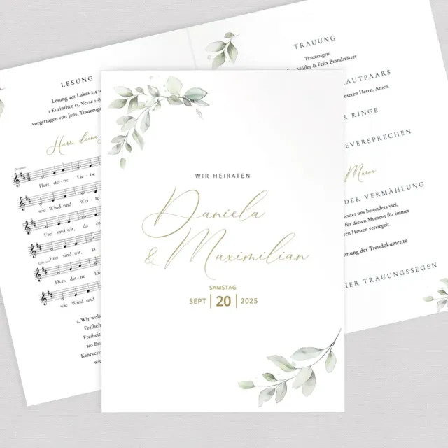 weddingstyle-trauung-kirchenheft-eukalyptus-din-a5-heft image 1