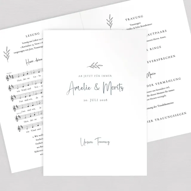 weddingstyle-trauung-kirchenheft-olive-din-a5-gedruckt-oder-pdf image 1