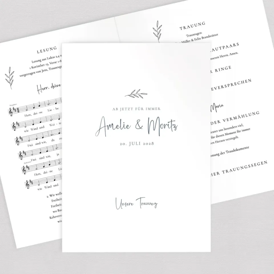 weddingstyle-trauung-kirchenheft-olive-din-a5-gedruckt-oder-pdf image 1