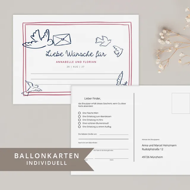 weddingstyle-spiele-brieftauben-ballonkarten-wunschkarten-set image 1