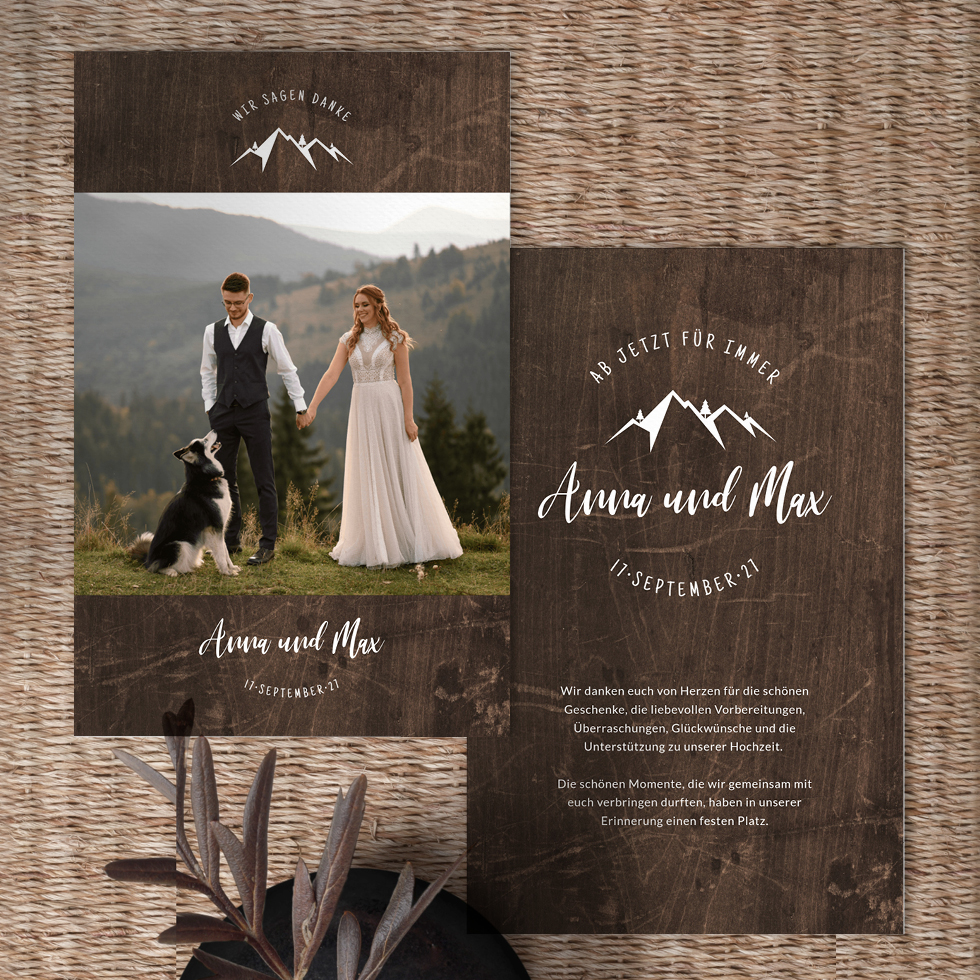 weddingstyle-berghochzeit-dankeskarte-personalisiert-drucken image 1