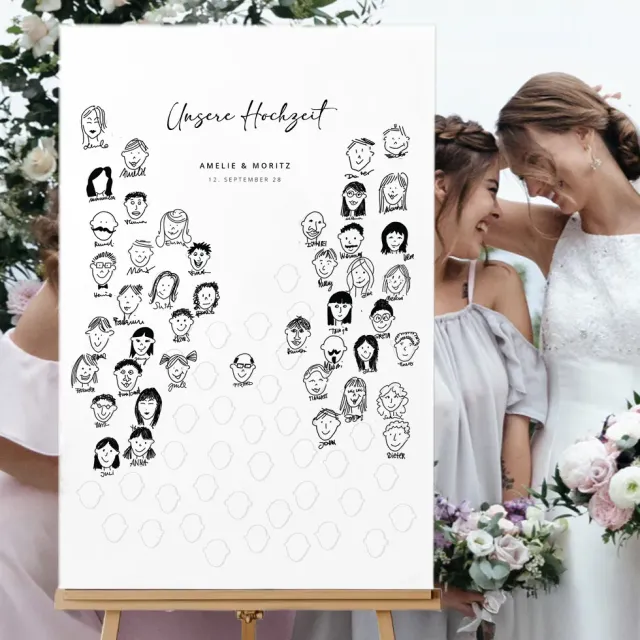weddingstyle-feier-g-stebuch-zeichne-dein-gesicht-modern image 1