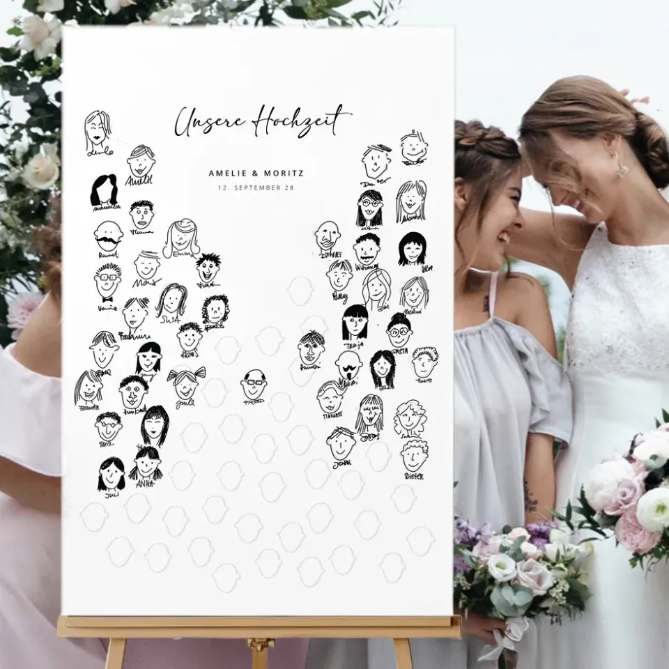 weddingstyle-feier-g-stebuch-zeichne-dein-gesicht-modern image 1
