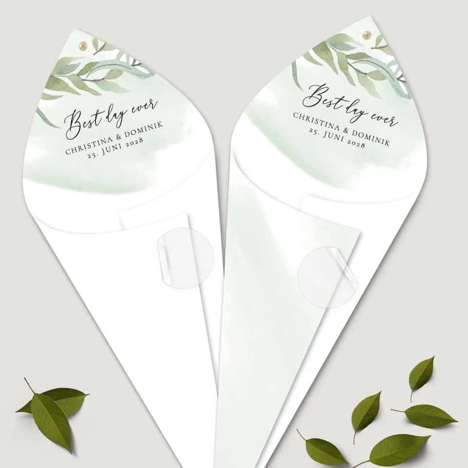 weddingstyle-sektempfang-spitzt-ten-greenery-bedruckt-170g image 1