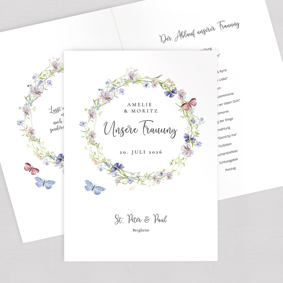 weddingstyle-trauung-kirchenheft-umschlag-schmetterlinge-vorlage image 1
