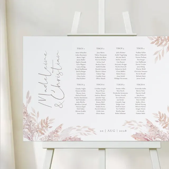 weddingstyle-feier-pampas-sitzplan-selbst-gestalten-poster image 1