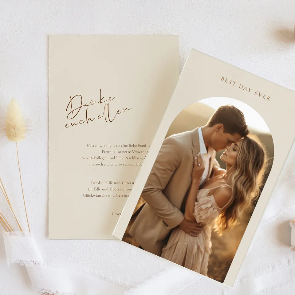 weddingstyle-boho-beige-dankeskarte-hochzeit-personalisiert-beige image 1