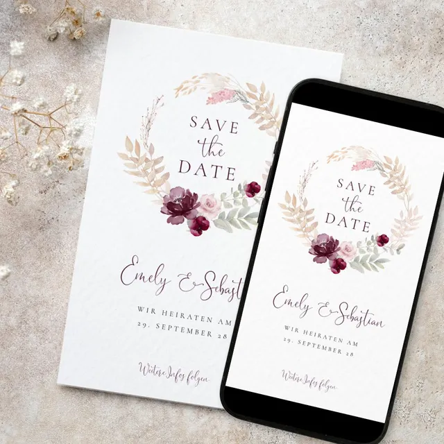 weddingstyle-hochzeitskarten-save-the-date-elegant-boho-digital image 1