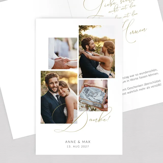 weddingstyle-kalligraphie-gold-dankeskarte-klappkarte-b6 image 1