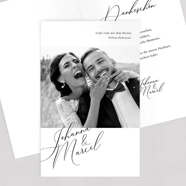 weddingstyle-kalligraphie-klappkarte-dankeskarte-hochzeit-elegant image 1