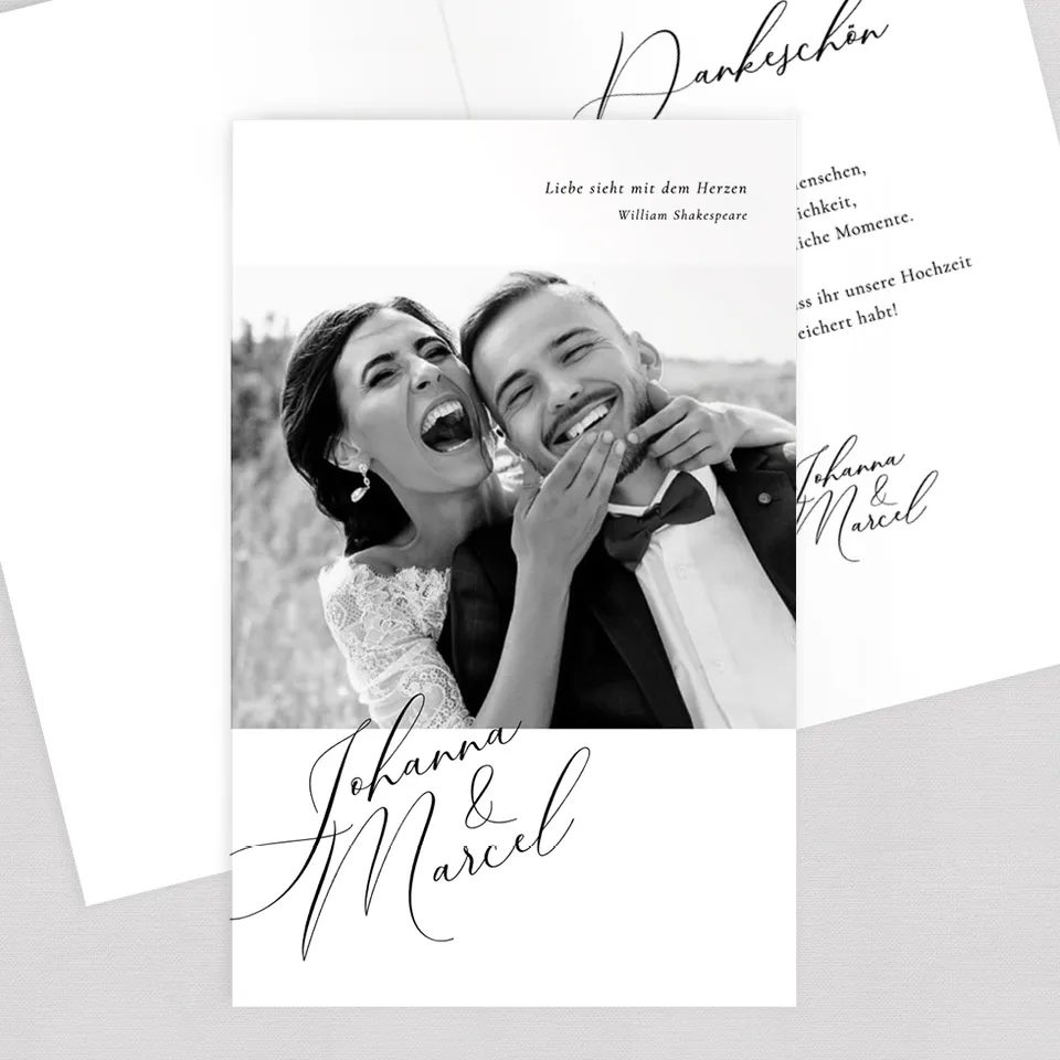 weddingstyle-kalligraphie-klappkarte-dankeskarte-hochzeit-elegant image 1