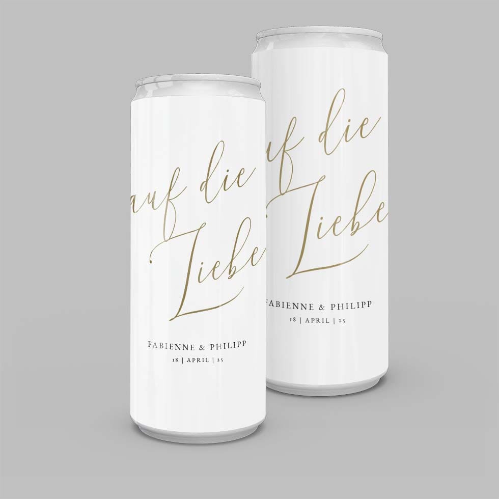 weddingstyle-sektempfang-auf-die-liebe-getr-nkedosen-personalisiert image 1