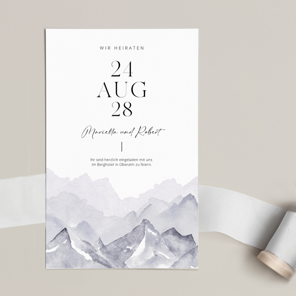 weddingstyle-bergtour-hochzeitseinladung-karte-b6-personalisiert image 1