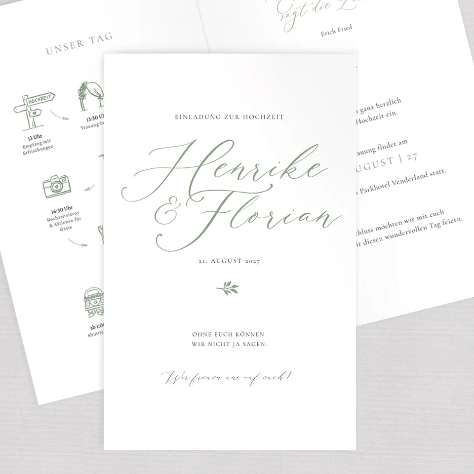 weddingstyle-hochzeitskarten-einladung-green-romance-klappkarte-b6 image 1