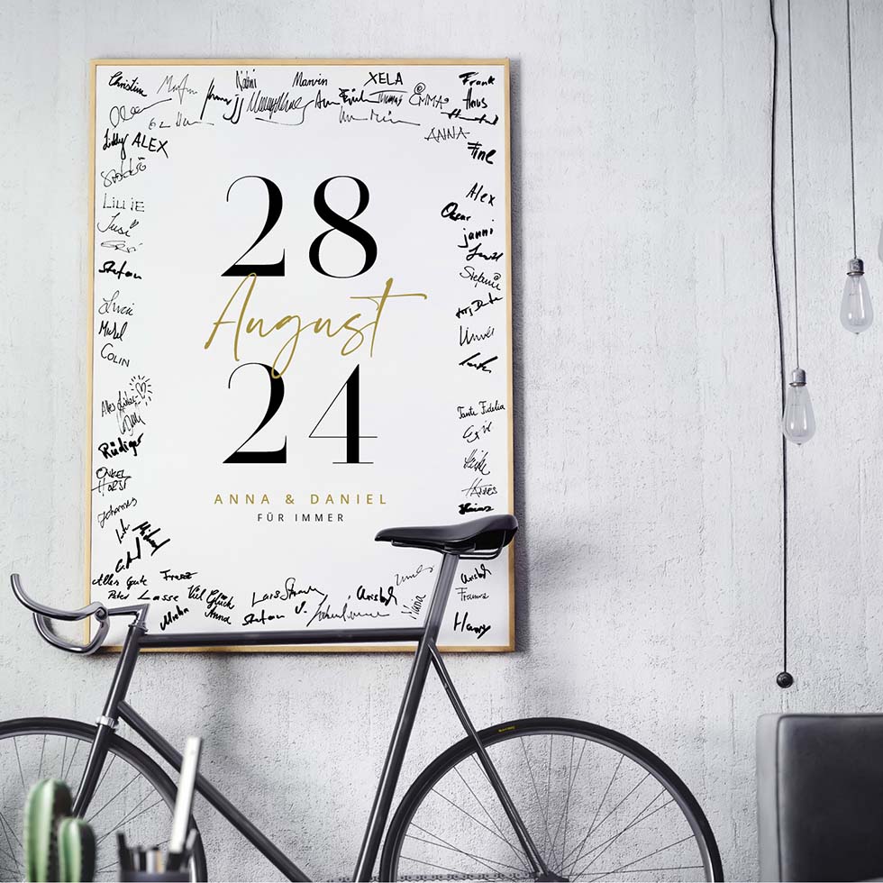 weddingstyle-feier-g-stebuch-bild-datum-personalisiert-poster image 1