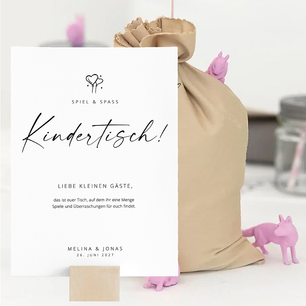 weddingstyle-feier-kindertisch-schild-modern-posterdruck image 1