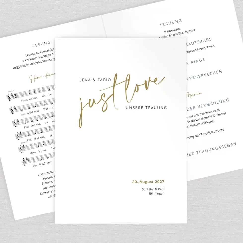 weddingstyle-trauung-boho-lettering-kirchenheft-din-a5-gedruckt image 1