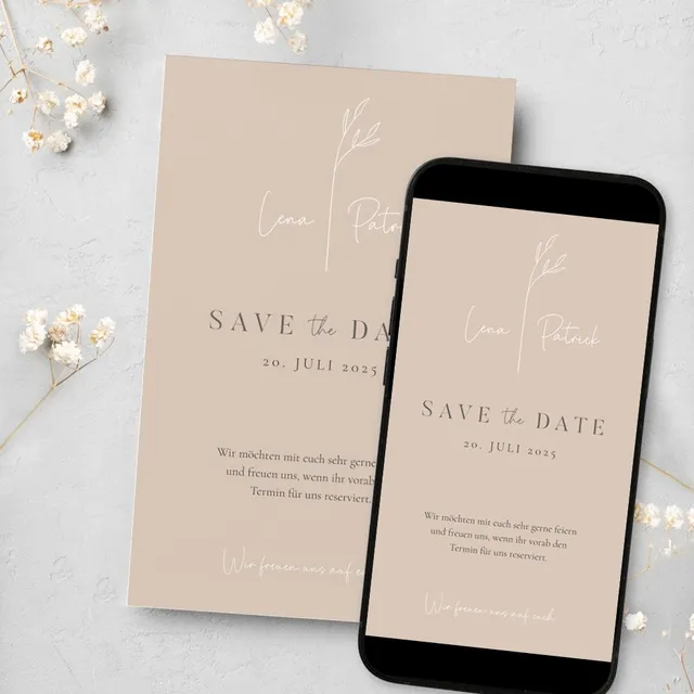 weddingstyle-hochzeitskarten-save-the-date-digital-modern-boho image 1