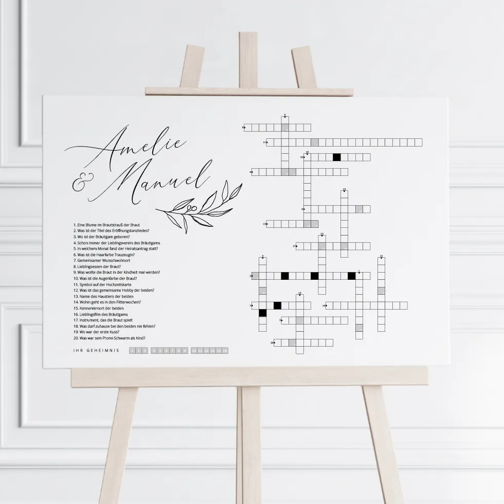 weddingstyle-kreuzwortr-tsel-schild-classic-personalisierbar-mit-druck image 1
