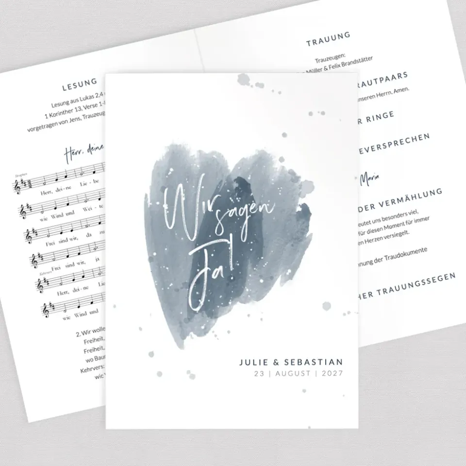 weddingstyle-trauung-kirchenheft-wasserfarbe-din-a5 image 1