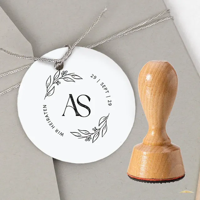 weddingstyle-hochzeitskarten-stempel-logo-initialen-40-mm-holz image 1