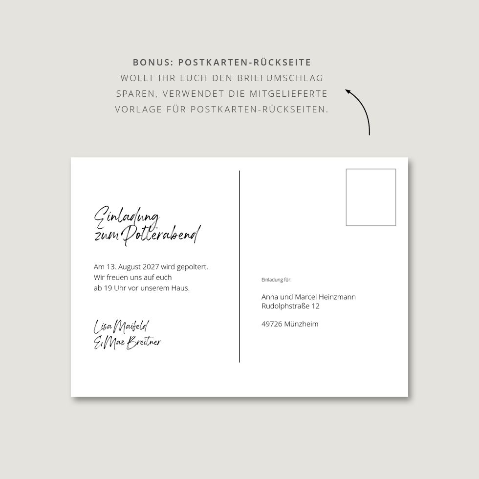 weddingstyle-hochzeitskarten-poltereinladung-kraftpapier-einladungskarte-din-a6 image 2