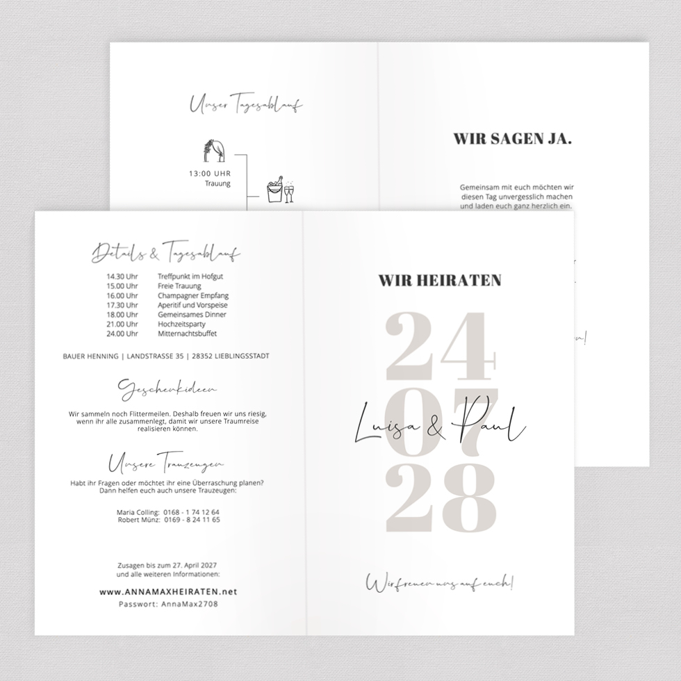 weddingstyle-unser-tag-hochzeitseinladung-klappkarte-b6-qr-code image 2