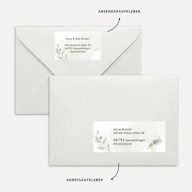 weddingstyle-hochzeitskarten-adressaufkleber-eukalyptus-vorlage-17-designs image 1